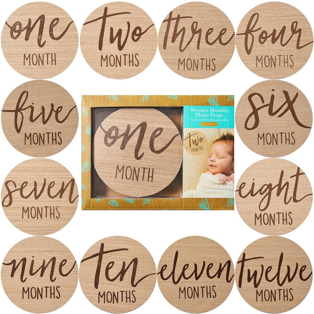 Baby Milestone Wooden Discs